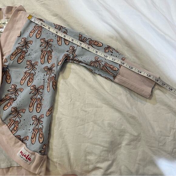 Mialu Handmade Open Front Ballet Slipper Print Cardigan size 5 - Picture 10 of 11